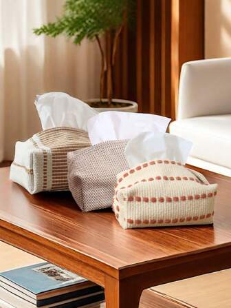 1 件极简主义奢华纸巾盒，布艺纸巾收纳袋，适用于家庭、客厅、餐厅、书桌、厨房、浴室、宿舍、酒店、纸巾盒架、餐巾架、节日家庭聚会、厨房餐桌装饰，适用于家庭厨房卧室客厅餐厅、家居装饰配件、装饰盒、女性婚礼礼物、夏季旅行节日必备品