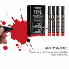 4pcs Multicolor Car Tire Paint Marker Pens – Long-Lasting, Non-Fading, Creative DIY Oil-Based Markers For Tire Art And Customization