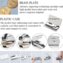 个性化压花印章、笔记本口袋压花机、蜡封印章、书籍印章、手持压花机、婚礼定制设计返校多功能、紧凑、密封、可重复使用、无需熨烫简约、可爱、现代独特、定制个性化自墨印章、个性化姓名印章、个性化礼品，适合女性/男性，适合他/她、男朋友、女朋友、朋友、家人、儿童、工人，适合学校、适合商务/工作/办公室 - 套裝 - 查看 8