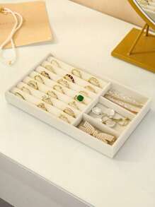 1pc 3-Layer High-End Jewelry Storage Box With Velvet Flap Cover Jewelry Box, Earring Display Stand, Necklace, Ring Organizer, Foldable Drawer Style & Velvet Lining Accessories Holder For Room, Home, Bedroom, Bathroom, House, Pink Room, Living Room Decor, Travel, Gift Bag, Gift For Mom, Dad, Men, Friends, Teachers, Birthday, Wedding, Desk, Shelf, Accessory, Gift Box, Funny Gift, Storage - Multicolor - View 6