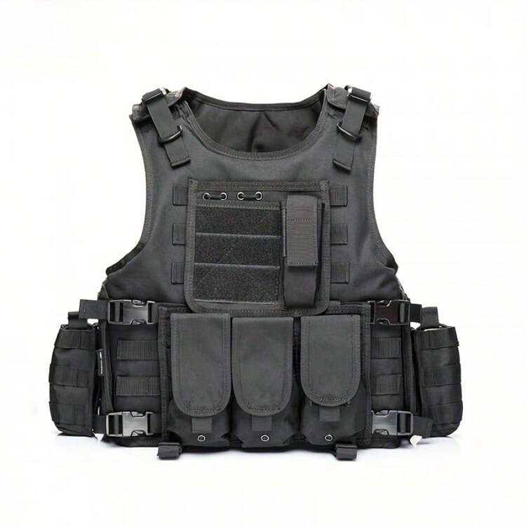 Outdoor Training Protective Vest, CS Vest For Outdoor Trekking - 黑色 - 查看 1