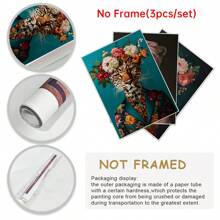 三件套时尚豹纹浴袍、发带和帆布画套装，防水墙面装饰，适用于客厅、卧室、家庭办公室 - 现代动物肖像、趣味插画、墙面艺术、海报礼物、生日和毕业纪念 - 彩色 - 查看 8