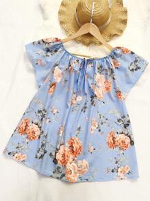 Women's Fashion  Blouse - Baby Blue - View 2