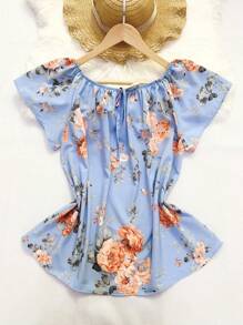 Women's Fashion  Blouse - Baby Blue - View 3