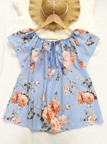 Women's Fashion  Blouse - Baby Blue - View 1