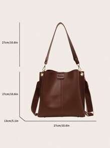 Bolsa Tote de Grande Capacidade para Mulheres, Nova Bolsa de Ombro Casual de Cor Sólida Popular com Toque de Alta Qualidade