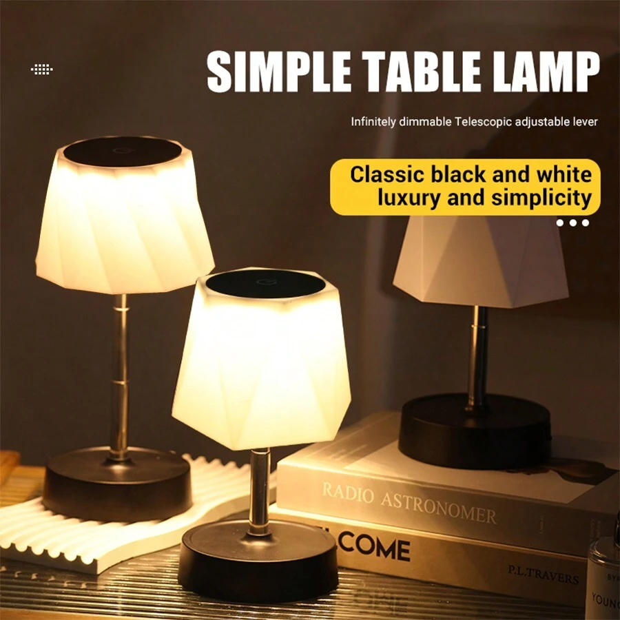 1 szt. Lampa stołowa LED do ładowania bezprzewodowego, dotykowa, biurkowa, nocna, nastrojowa, do sypialni, gabinetu, baru, klubu na świeżym powietrzu, kawiarni