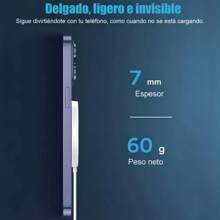 Cargador inalámbrico magnético de 15 W, carga rápida MagSafe, compatible con todas las series - Blanco - Ver 7