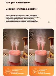 1200ml 7-Color Breathing Lamp, Emotion Simulation Flame And Volcano Smoke Mode Diffuser, Large Fog Mist Humidifier For Bedroom, Office, Living Room, Ultra-Quiet Operation, Cool Mist Humidifier - Flame Double Head - View 9
