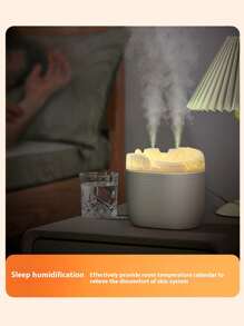 1200ml 7-Color Breathing Lamp, Emotion Simulation Flame And Volcano Smoke Mode Diffuser, Large Fog Mist Humidifier For Bedroom, Office, Living Room, Ultra-Quiet Operation, Cool Mist Humidifier - Flame Double Head - View 7