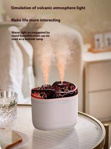 1200ml 7-Color Breathing Lamp, Emotion Simulation Flame And Volcano Smoke Mode Diffuser, Large Fog Mist Humidifier For Bedroom, Office, Living Room, Ultra-Quiet Operation, Cool Mist Humidifier - Flame Double Head - View 11