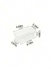 1/4/5/6件套极简透明抽屉收纳盒，化妆品整理盒，4种尺寸可选 - 多用途收纳，适用于书桌、橱柜、梳妆台，可存放化妆品和护肤品，家居装饰，卧室 - 透明 - 查看 11