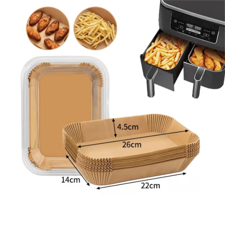 1pc Air Fryer Liners, Thickened Baking Paper, Disposable Oil Absorbing Non-Stick Mat - Multicolor - View 1