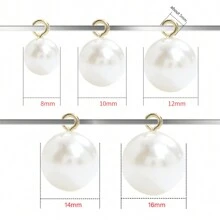 20Pcs/Lot 8/10/12/14/16mm Faux Pearl Pendant ABS Round Pearls For Jewelry DIY Pearl Earrings Charm Bead Accessories - Pearl Pendant - View 3