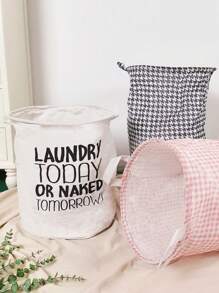 1pc Extra Large Polyester Laundry Basket, Modern Letter Graphic Laundry Basket For HomeL - Multicolor - View 10