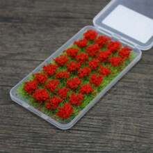 28 件/盒迷你花卉模型套件，模拟静态小花卉植物模型景观套装，包括人造草、苔藓和 DIY 手工功能，适用于火车风景、铁路、万圣节和圣诞节