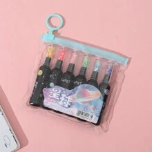6pcs/Set Mini Ice Cream, Candy, And Waffle Cone Style Fluorescent Highlighter Pen Set, Cute Graffiti Drawing Diary Study Marker Pen With Random Packaging
