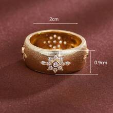 1 chiếc nhẫn nữ có thiết kế in họa tiết và đá Zirconia - Nhiều màu - Xem 8