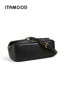 ITAMOOD Luxury Designer Lightweight Business Casual Large Capacity Square Bag, Chic Microfiber Leather Cream White Purse & Handbag & Quilted Tote Bag, Minimalist Vintage Solid Color Swirl Quilted Flap Shoulder Bag & Underarm Purse, Adjustable Chain Crossbody Bag & Satchel Bag & Messenger Bag,Gift For Christmas & New Year,Purses For Woman - Black - View 6