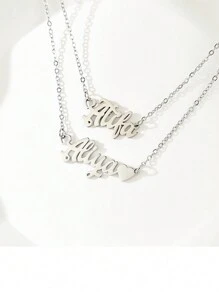 1pc Customized Gift, Stainless Steel Necklace With Personalized Name/Text Pendant, Suitable For Boy, Girl, Children, Friends & Couples, Also Can Be Personalized Key Chain, Ideal For Anniversary, Mother's Day, Birthday, Graduation, Daily Wear, Wedding, Party, Father's Day, Gatheringback To School Winter Gift Ideas Boy Girl Valentine's Day