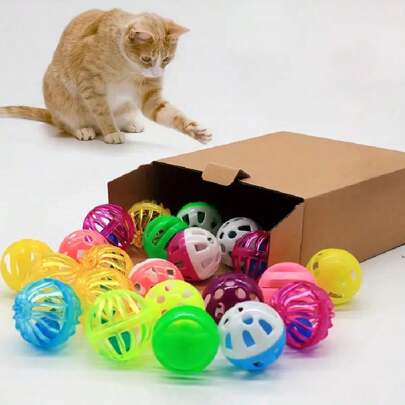 [Cat's Favorite]Cat Toys Bell Ball, Bite-Resistant, Cat Teaser, Interactive Toys For Self-Entertainment, Pet Supplies, Random Color Toy Set Includes Bell Ball, Suitable For Indoor And Outdoor Activities