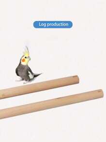 1 pieza Percha de madera maciza de loro de doble extremo, disponible en múltiples longitudes (31.5cm, 35.5cm, 37cm, 40.5cm, 42cm, 47.5cm), percha de madera, accesorio de jaula de pájaros, suministros para pájaros