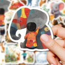 50 miếng dán hình động vật và thiên nhiên kỳ lạ - Miếng dán trang trí dễ thương, miếng dán trang trí thẩm mỹ bằng nhựa vinyl tự dính - Lý tưởng cho sổ lưu niệm, máy tính xách tay, chai lọ, ô tô, nhật ký, v.v. - nhiều màu - Xem 1