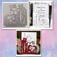 1 Mảnh Thiệp Chúc Mừng Đám Cưới Thiệp Mời Viền Trang Trí Kim Loại Cắt Khuôn Cắt Khuôn, Công Cụ Cho DIY Trang Trí Album Sổ Lưu Niệm Giấy Nổi Sổ Lưu Niệm Khuôn Làm Thiệp Chúc Mừng Phong Bì - Bạc - Xem 4