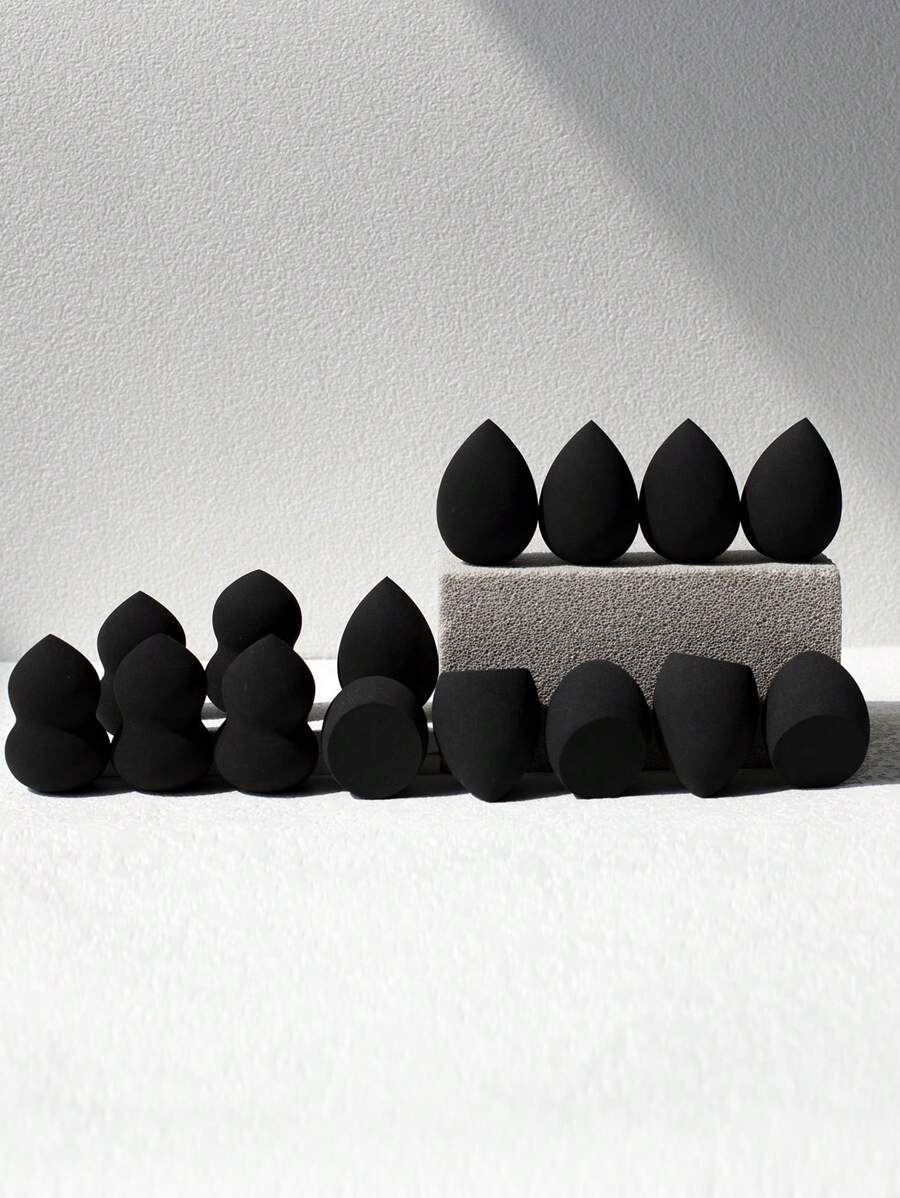 15pcs Mixed Makeup Sponge Blender, Gourd & Water Drop Angled Contour