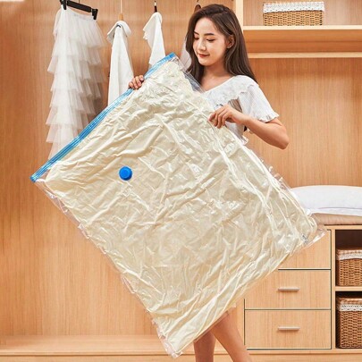 TMMT حقيبة تخزين بالضغط الهوائي بسيطة، حقيبة تعبئة وتخزين الملابس، حقيبة أمتعة منزلية، حقيبة تخزين بالضغط الهوائي شفافة، حقيبة نقل محكمة الإغلاق للملابس والبطانيات والقمصان، منظم مدخر للمساحة للملابس في غرفة النوم وخزانة المنزل، صناديق تخزين كبيرة السعة للبطانيات والملاءات والوسائد والألعاب، حقيبة للمدرسة والملحقات المدرسية