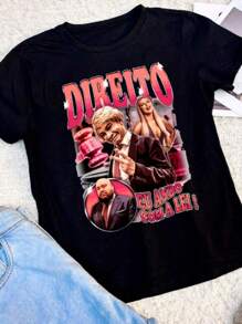 LAW T-Shirt I Walk With The Law Lawyer Cotton - 黑色 - 查看 3