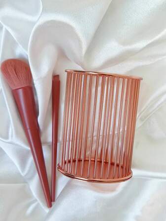 1 PC Rose Gold ,Gold ,Silver Metal Pen Holder Suitable For Desks, Makeup Brush Cups, Pencil Holders, Office And Home Storage Bags