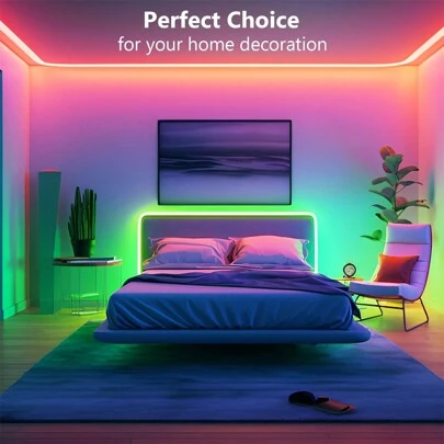 65ft/20m LED Strip Lights With Remote Control And 5V Power Adapter, Adjustable Length From 3-65ft, Flexible & Easy Installation, Multi-Color Options, Vibrant Colors, DIY Supported, USB Powered, Modern Minimalist Style, Cuttable, Versatile Use, Adjustable Color & Flashing Speed, Remote Control Lighting Strips, Suitable For Room Decor, Home Decor, Wall Decor, Office Decor, Party Supplies, Birthday Decor, Holiday Decor, Applicable For Christmas, Thanksgiving, Etc.