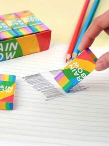 Set da 5 gomme colorate e divertenti a forma di arcobaleno, gomme per matite in forme bizzarre per la scuola e l'ufficio