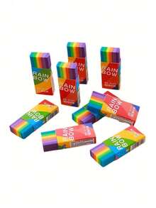 Set da 5 gomme colorate e divertenti a forma di arcobaleno, gomme per matite in forme bizzarre per la scuola e l'ufficio