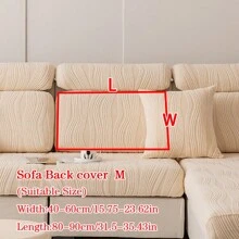 1pc Universal Plush Jacquard Dustproof Sofa Cushion Cover, Simple Modern Pet Antifouling Stretch Sofa Cover, Anti-scratch Solid Color Sofa Slipcover Suitable For Living Room L-shaped Sofa And 1/2/3/4 Seat Sofa (sold Individually) - Beige - View 18
