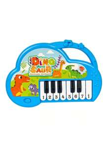 Teclado de Brinquedo Educacional Dinossauro - Sons Divertidos - Azul - Visão 3