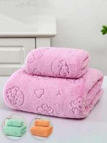 1 chiếc khăn tắm/khăn mặt/khăn tắm khoét lỗ hình trái tim và tình yêu mềm mại thấm hút, nhanh khô, quà tặng ngày lễ tình nhân, sử dụng tại nhà, rửa mặt và tóc - nhiều màu - Xem 1