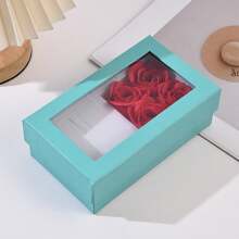 Rose Flower Watch, Bracelet, Necklace Jewelry Gift Box Set, Transparent Top Bottom Lid Gift Box With Window, Suitable For Birthday, Mother's Day Gifts For Mom, Girlfriend - Multicolor (including Roses) - View 7