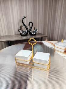 1 zestaw Vintage wysokiej jakości złotej ramki z czystym białym naczyniem