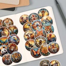 Gói 50 miếng dán hình động vật quả cầu thủy tinh nhiều màu trong suốt, miếng dán trang trí PET Planner, miếng dán vinyl graffiti thẩm mỹ dễ thương cho chai nước, máy tính xách tay, điện thoại, ván trượt, đàn ghi-ta, hành lý, sổ lưu niệm, mũ bảo hiểm, xe đạp, xe máy, ô tô, ba lô, thích hợp cho Halloween, Giáng sinh, Lễ tạ ơn, tiệc Phục sinh, quà tặng - Màu Hoa hồng đỏ - Xem 8