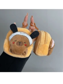 Cute Capybara Plush Coin Purse, Water Rat Bag Charm, Earphone Organizer, Keychain - Multicolor - View 3