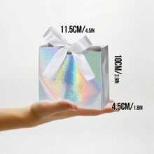 Set de 10 piezas/20 piezas Bolsas de regalo mini con lámina holográfica láser, de 11.5x4.5x10cm, cajas de empaquetado iridiscente, bolsas de regalo pequeñas holográficas arcoíris para bodas, fiestas, caramelos, regalos, graduación, recuerdos, jabones artesanales, Halloween, decoración de Halloween, vuelta al colegio, Día de San Valentín