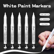 Weiße/schwarze Acryl-Pinselstift-Marker, gerade Flüssigspitze Soft-Tip Malset zum Zeichnen von Graffiti und Manga