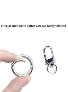 1 件奢华手工串珠手机挂绳吊饰，水钻装饰，多功能圆形或方形扣，随机发货 - 彩色 - 查看 8