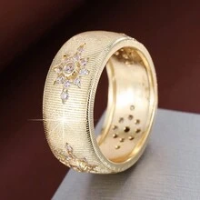 1 chiếc nhẫn nữ có thiết kế in họa tiết và đá Zirconia - Nhiều màu - Xem 2