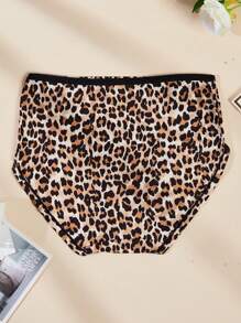 6 件大码女式性感全豹纹弹力舒适三角裤 - 彩色 - 查看 8