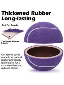4 piezas/paquete Pelotas de tenis de alta densidad y alta elasticidad premium para entrenamiento y ejercicio, incluye bolsa de red portátil para uso en interiores y exteriores, juguete para mascotas - Morado - Ver 3