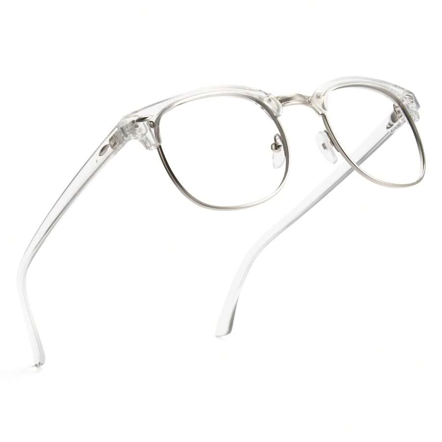 Cyxus Blue Light Glasses Men Retro Semi-Frameless Clear Blue Light Glasses For Computer Eyestrain Gaming Glasses Men Women - Trong sáng - Xem 1