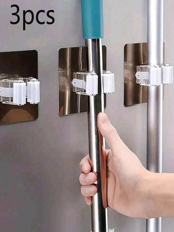 1/2/4/6/8 pièces, Support à vadrouille, Crochet à vadrouille, Clip à vadrouille, Pince de rangement murale pour balai et vadrouille, Porte-vadrouille, Clip de rangement multifonctions pour salle de bain, cuisine, jardin, accessoires de nettoyage, gadgets ménagers sans perçage